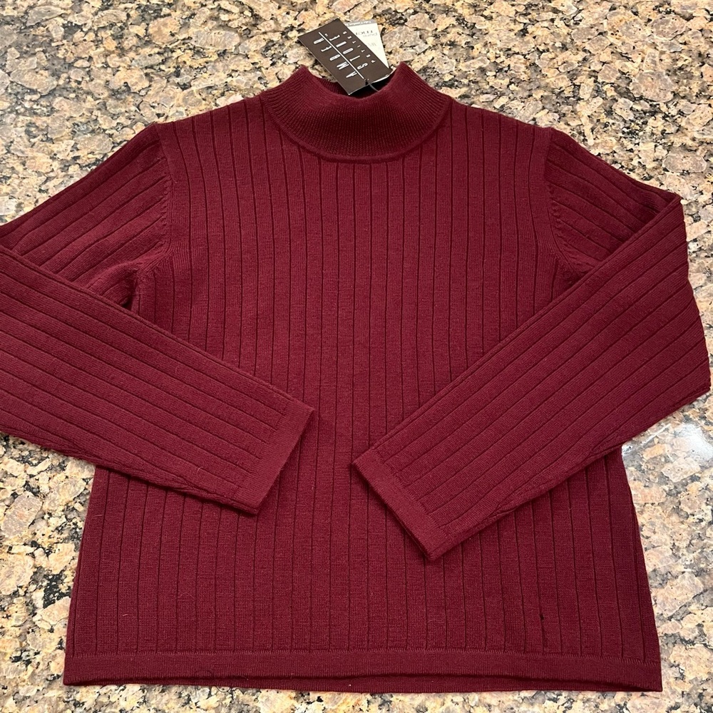 Vintage 100% Merino Wool Mockneck Turtleneck Sweater